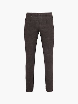 Passande Chino Pico Pleat Rutor Brun