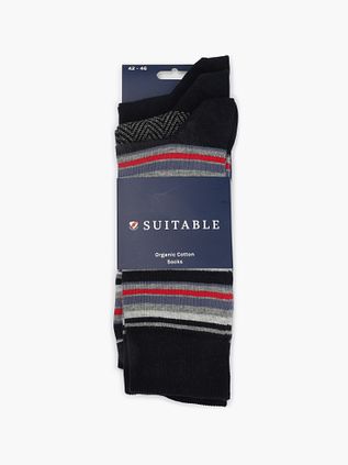 Suitable Socks 3-Pack Print Navy Multicolour