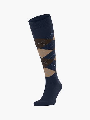 Calze al ginocchio Burlington Edinburgh in lana Navy