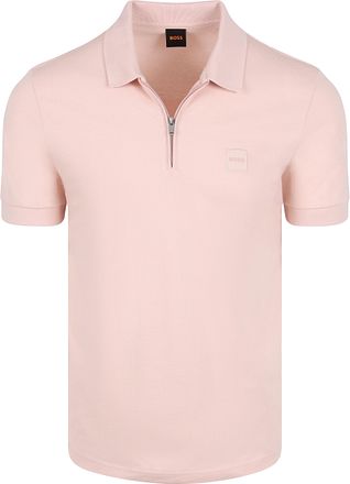 BOSS Passerzip Half Zip Polo Roze