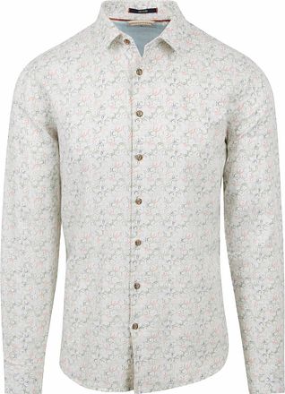 No Excess Linnedskjorte Offwhite Print