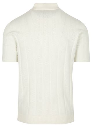 No Excess Strikket Poloshirt Off White