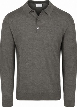 Profuomo Longsleeve Poloshirt Merinowolle Grün
