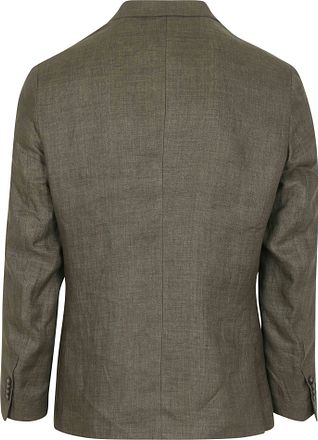 Suitable Blazer Linnen Panama Olijfgroen