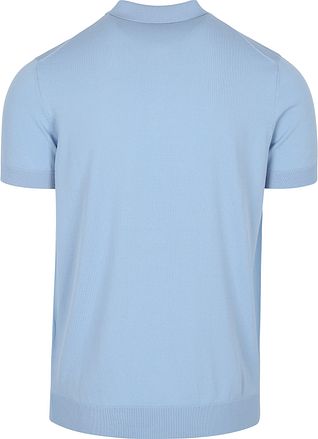 Suitable Strikket Half Zip Polo Lyseblå
