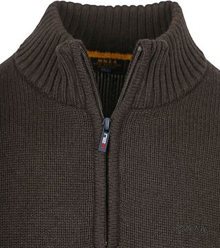 NZA Half Zip Trui Wolmix Adan Donkerbruin 24KN419-1179 kopen