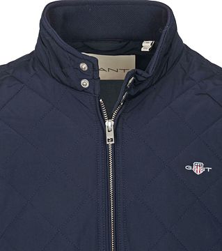 Veste Matelassée Gant The Bosy Quilter Homme Taille M - Noir, Col Montant, Fermeture éclair, Fabriqué En Lituanie