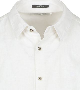 No Excess Short Sleeve Shirt Linen Blend White 27480321SN-010