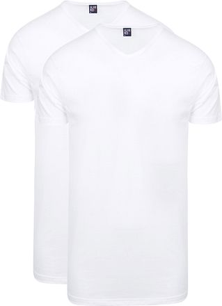 Alan Red Vermont Extra Long T-shirts White 2-Pack