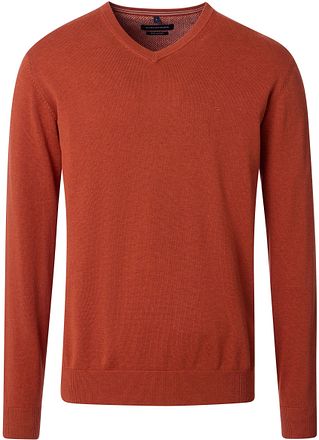 CASAMODA Pullover V-Ausschnitt Orange Brick