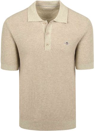 Gant Knitted Polo Shirt Beige