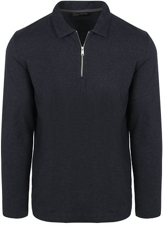 Marc O'Polo Polo Manches Longues Demi-Zip Marine