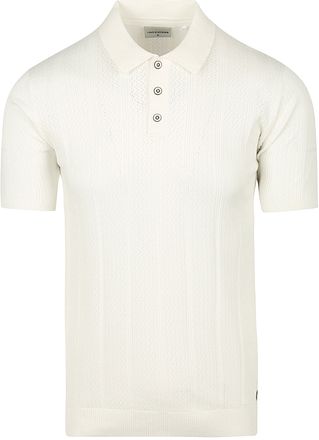 No Excess Strikket Poloshirt Off White