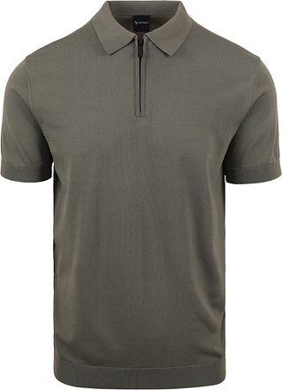 Suitable poloshirt med halv lynlås i grøn