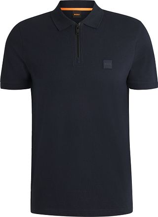 BOSS Passerzip Polo med halv lynlås Navy