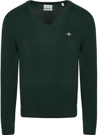 GANT V-ringad Pullover Ullblandning Mörkgrön