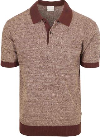 KnowledgeCotton Apparel Polo-Shirt aus Strick Schokolade
