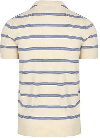NZA Knitted Polo Shirt Stripe Ecru