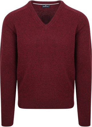 Steppin' Out Pull Col V Laine d'Agneau Bordeaux