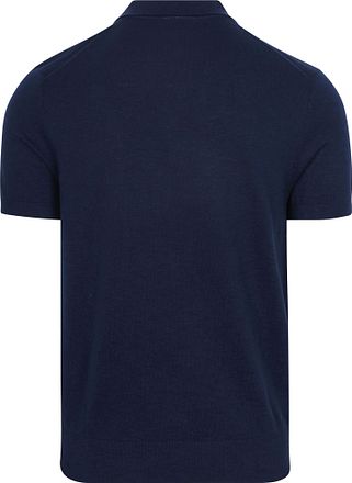 Suitable Strikket Polo Bomull Lin Marine