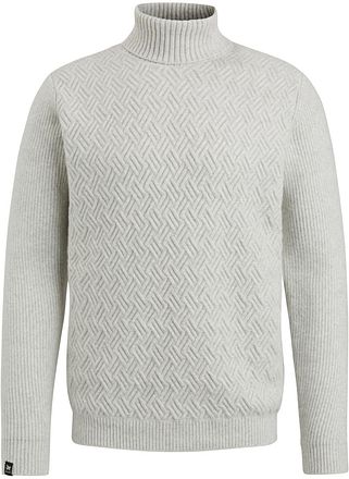 Vanguard Strukturstickad Half Zip-tröja i beige
