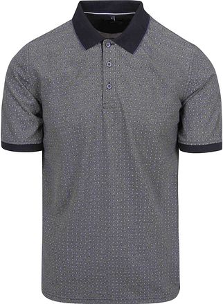 CASAMODA Polo Print Grijs Blauw