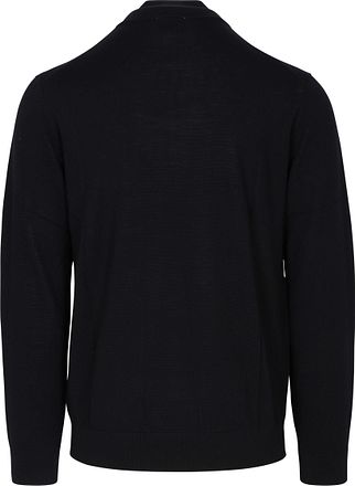 Profuomo Half Zip Pullover Merinowol Zwart