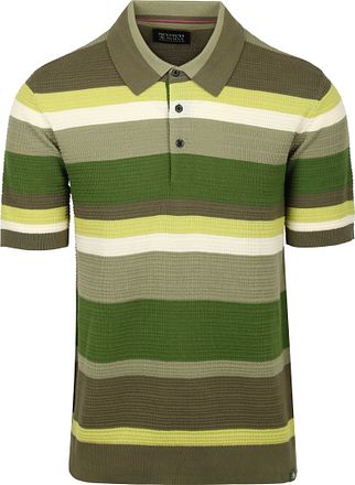 Scotch & Soda Strickpolo Struktur Stripe Grün