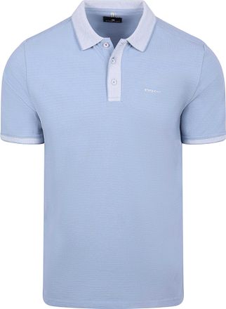 State of Art Polo Shirt Jersey Ribbed Contrast Blue