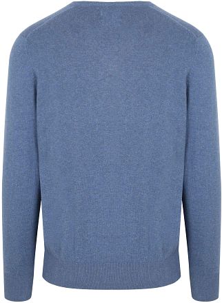 Steppin' Out Pull Coton Cachemire Col V Bleu Indigo