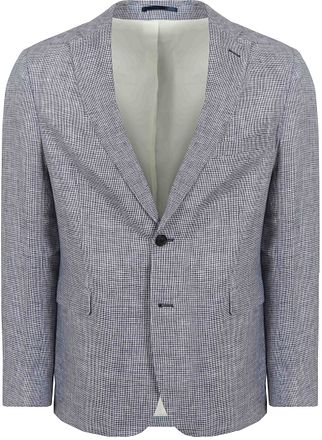 Suitable Blazer Pepita Linen Blue