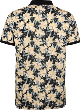 Suitable polo med blomsterprint i marineblå