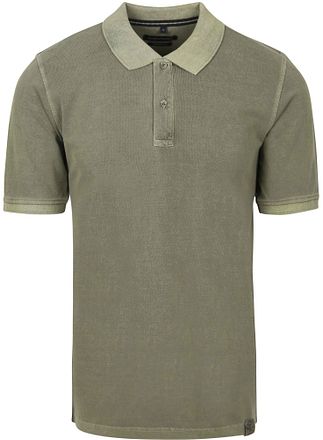 CASAMODA Polo Piqué Garment Dye Olivgrün