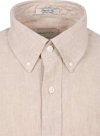 Gant Shirt Cotton Linen Beige