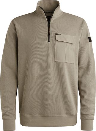 PME Legend Half Zip Sweater Interlock Jersey Kaki