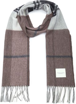 Profuomo Halsduk Rutig Brun Lammull