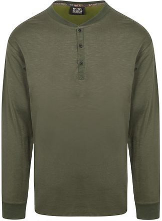 Scotch & Soda T-Shirt Manches Longues Henley Olive