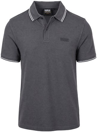 Barbour International Piqué Poloshirt Evan Tipped Anthrazit
