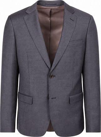 Suitable Sharkskin Kostym Ull Aubergine