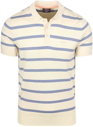 NZA Knitted Polo Shirt Stripe Ecru