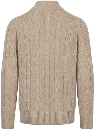 Steppin' Out Lau Pull Merino Half Zip Cable Beige