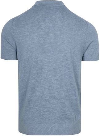 Suitable Polo Maille Coton Lin Bleu