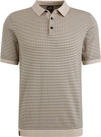 Vanguard Strikket Poloskjorte med Trykk Beige