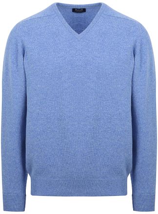 William Lockie Pullover Lambswool V Surf Mid Blue