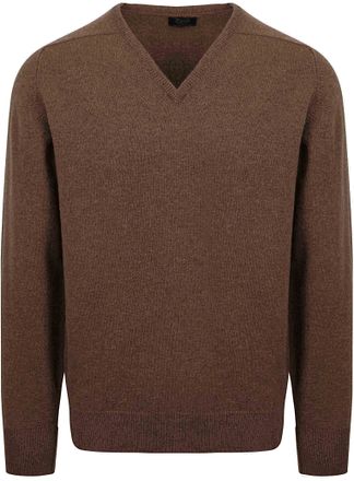 William Lockie V-Hals Lamsvol Mocca