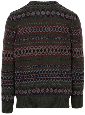 Barbour Fairisle Pullover Wool Dunkelgrün