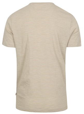 KnowledgeCotton Apparel T-shirt Randig Beige