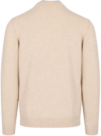 Profuomo Half Zip Wool Jumper Sand