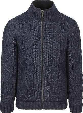 State Of Art Vest Cable Zip Melert Marineblå