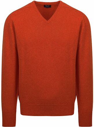 William Lockie V-neck Lamswol Ember